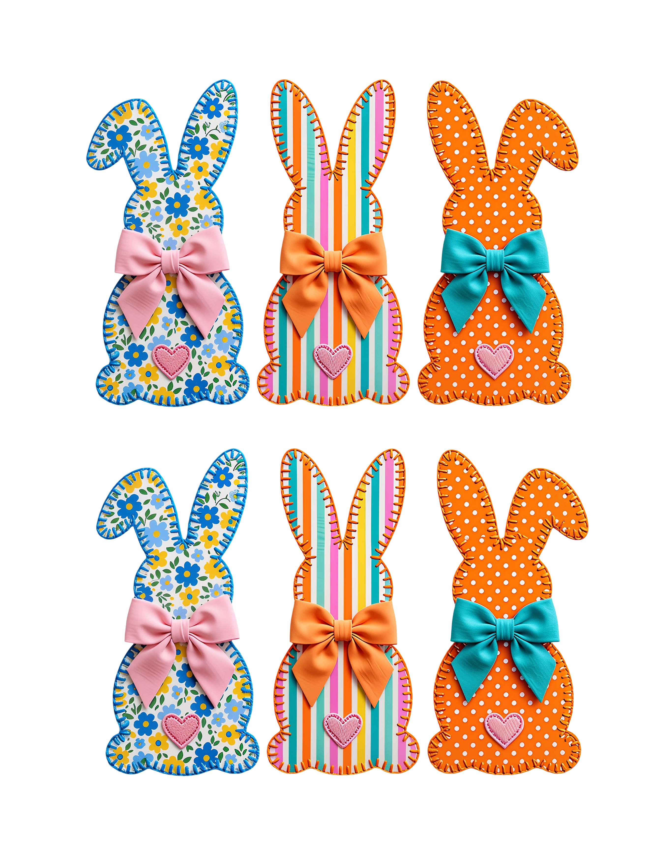 Bunny Appliqué Sublimation PNG & DST files
